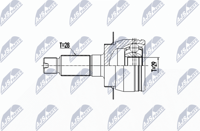 Шрус внутренний (граната) NTY передний для Suzuki SX4 II (S-Cross) 2013-2026. Артикул NPZ-SU-036