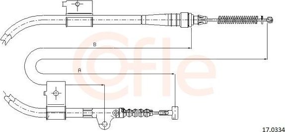 Трос ручника (тросик ручного тормоза) Cofle. Артикул 92.17.0334
