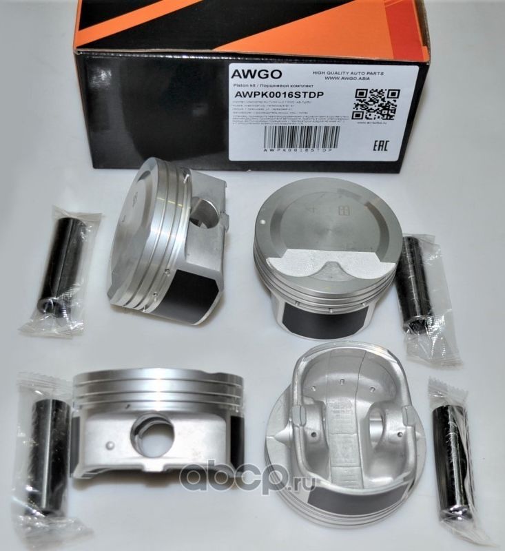 4 шт. порш. БЕЗ КОЛЕЦ, пальцы STD (комплект) AWPK0016STDP (Awgo). Артикул AWPK0016STDP