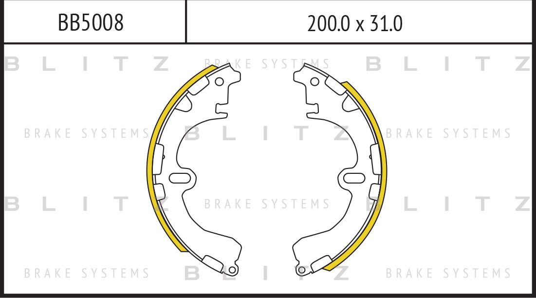 Колодки тормозные TOYOTA COROLLA -02 задн.барабан. (Blitz). Артикул BB5008