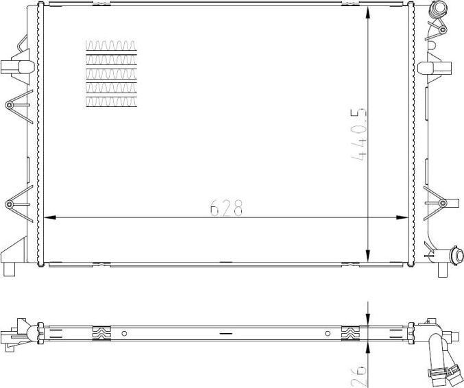 Радиатор охлаждения двигателя NRF. Артикул 550089