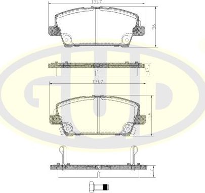 Тормозные колодки G.U.D.. Артикул GBP120502