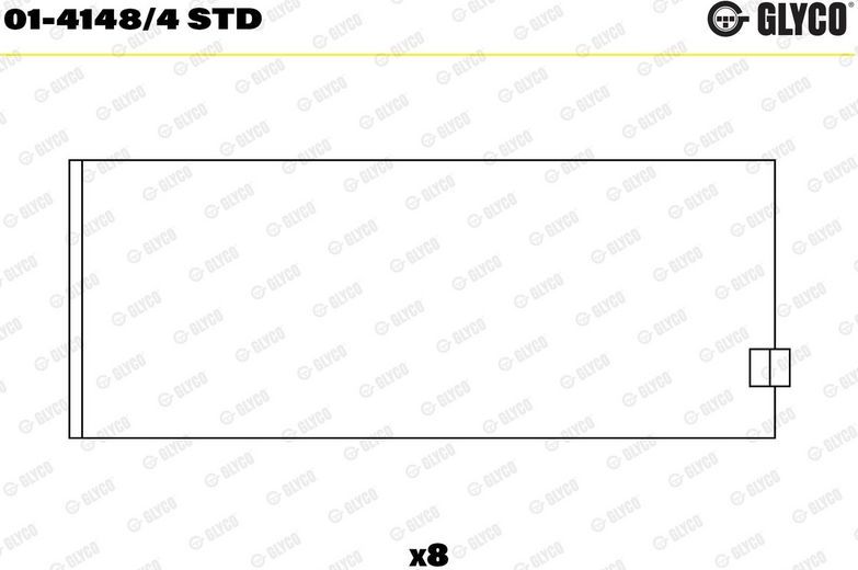 Вкладыши шатунные Glyco для Ford Mondeo I 1993-1996. Артикул 01-4148/4 STD