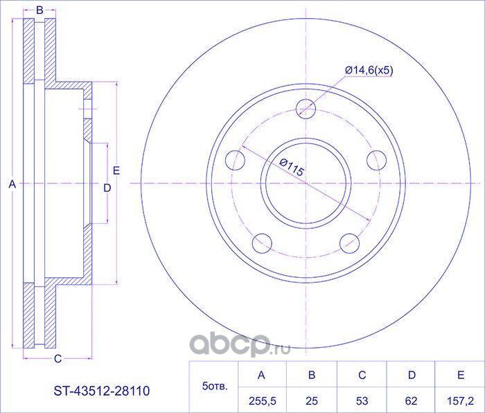 Диск тормозной (TI-Guar). Артикул TG4351228110