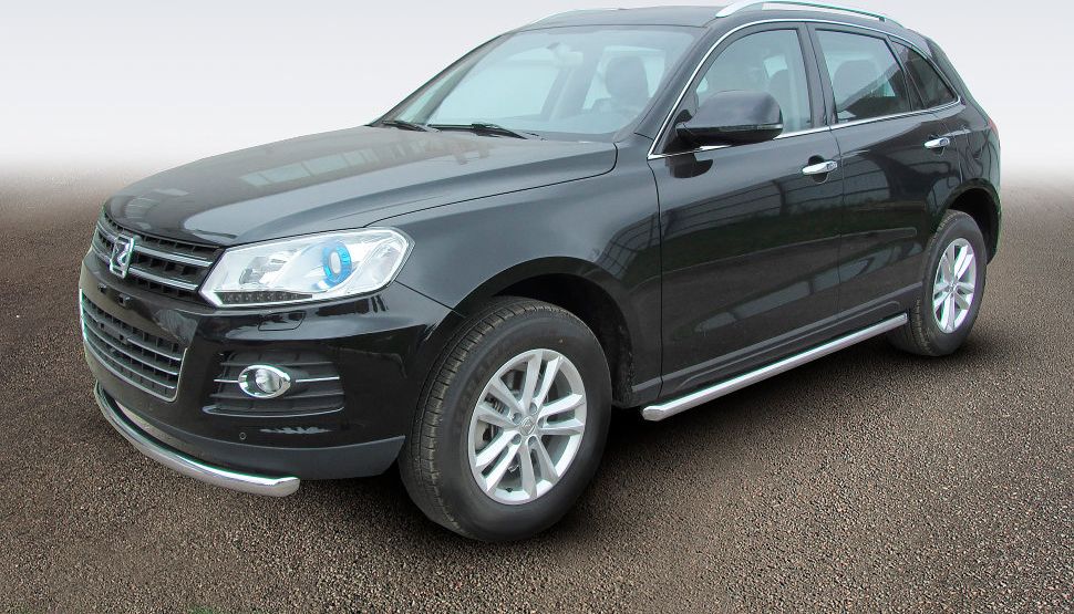 Пороги Slitkoff d57 труба для Zotye T600 2015-2026. Артикул ZOT-005