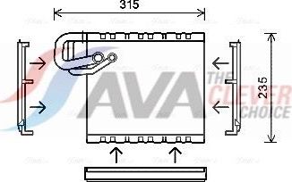 Испаритель кондиционера AVA (алюминий). Артикул MSV550