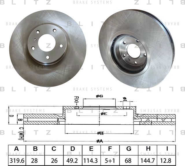 Диск тормозной (Blitz). Артикул BS0551