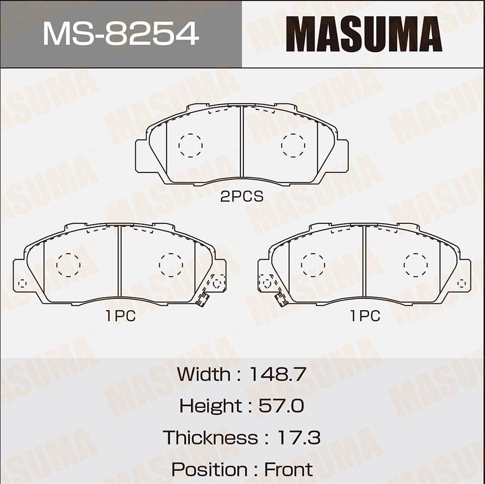Тормозные колодки Masuma. Артикул MS-8254