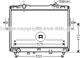 Радиатор охлаждения двигателя AVA для Kia Sorento I 2002-2004. Артикул KA2069