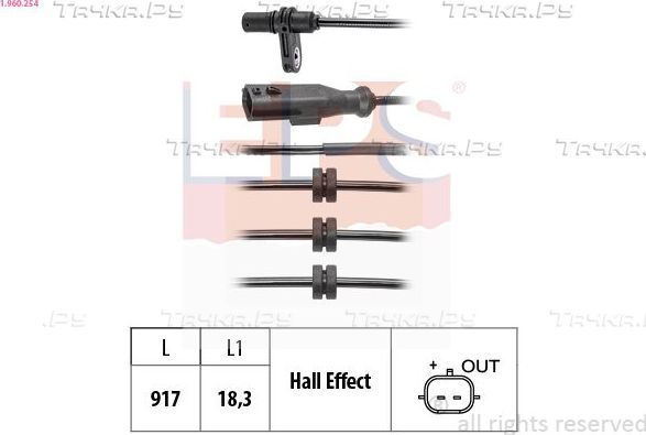 Датчик ABS EPS Made in Italy - OE Equivalent задний правый/левый для Nissan Juke II 2019-2026. Артикул 1.960.254