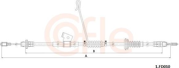 Трос ручника (тросик ручного тормоза) Cofle для Ford Transit Custom I 2015-2026. Артикул 92.1.FD010