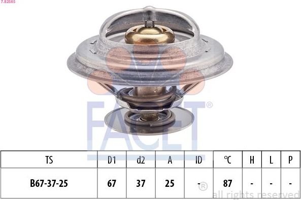 Термостат Facet Made in Italy - OE Equivalent для Audi 100 IV (C4) 1990-1994. Артикул 7.8256S