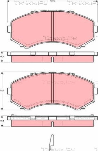 Тормозные колодки TRW передние для Mitsubishi Pajero IV 2007-2026. Артикул GDB3254