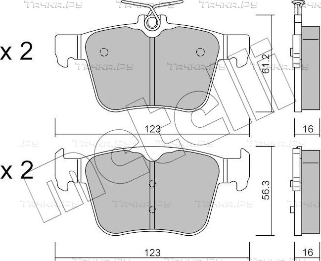 Тормозные колодки Metelli задние для Audi TT III (8S) 2014-2026. Артикул 22-0981-0