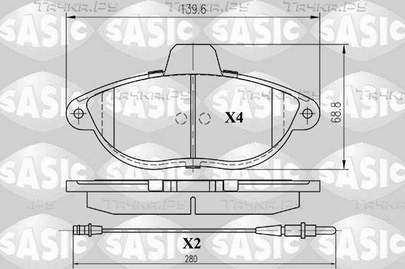 Тормозные колодки Sasic передние для Fiat Ulysse I 1997-2002. Артикул 6210027