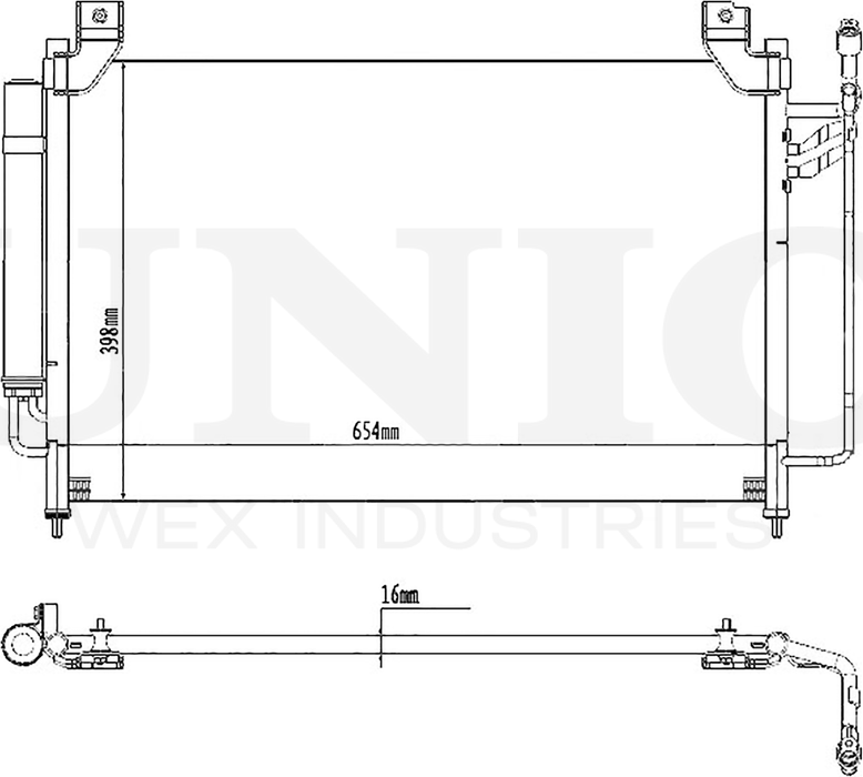 Радиатор кондиционера (Unio). Артикул RAD-30030