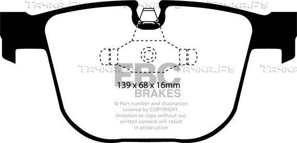 Тормозные колодки EBC Brakes задние для BMW X5 III (F15) 2013-2018. Артикул DP41451R