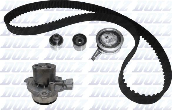 Помпа (водяной насос) с комплектом ремня ГРМ Dolz для Audi Q5 II (FY) 2016-2026. Артикул KD153V