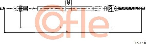 Трос ручника (тросик ручного тормоза) Cofle. Артикул 92.17.0006