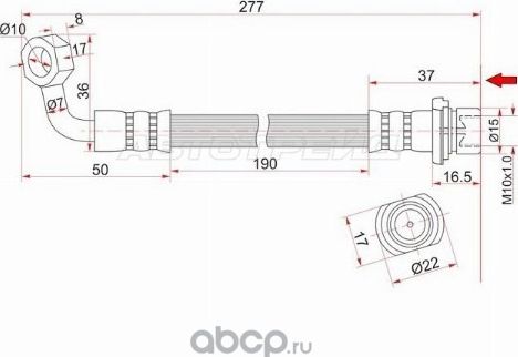 Шланг тормозной задний Таиланд TOYOTA 4RUNNERFJ (SAT). Артикул ST9094702F23