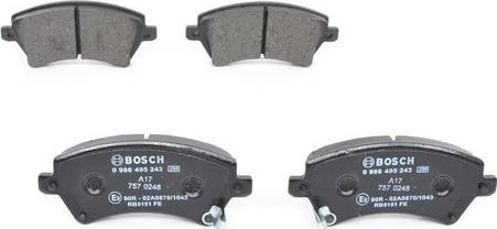 Тормозные колодки Bosch. Артикул 0 986 495 243