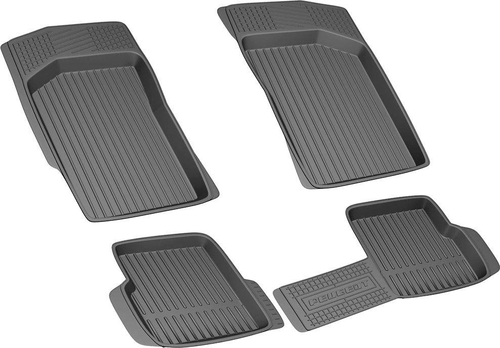Коврики Rezkon резиновые для салона Peugeot 206 1998-2012. Артикул 1027005100
