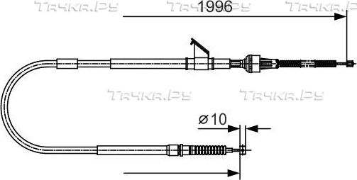 Трос ручника (тросик ручного тормоза) Bosch. Артикул 1 987 482 068