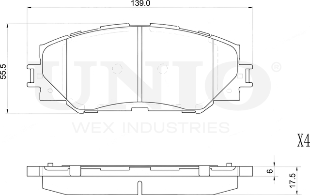 Колодки тормозные дисковые, комплект (Unio). Артикул BRP-20378