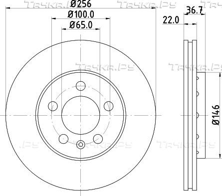 Тормозной диск Hella PRO передний для SEAT Toledo II 1998-2006. Артикул 8DD 355 105-361