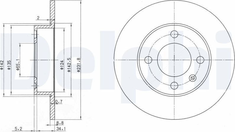 Тормозной диск Delphi. Артикул BG3505