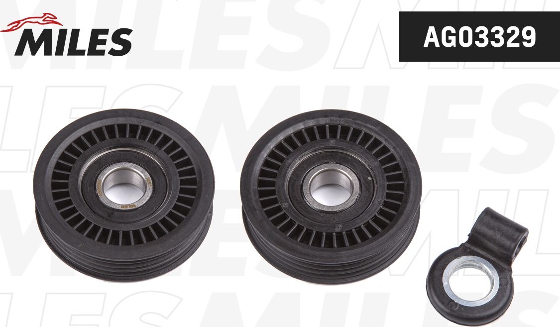 Направляющий (ведущий) ролик приводного поликлинового ремня Miles (полимерный материал). Артикул AG03329