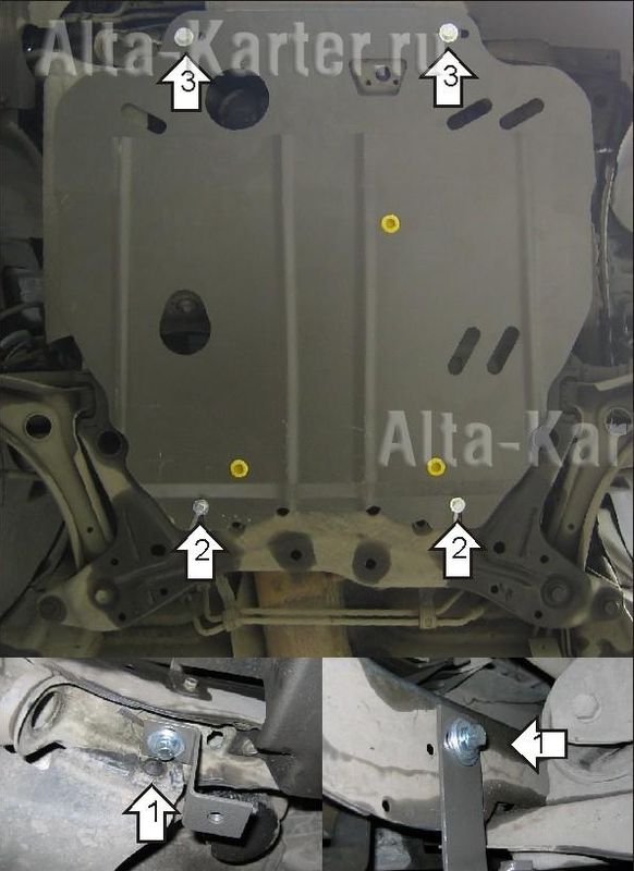 Защита Мотодор для картера, КПП Dodge Caliber 2006-2012. Артикул 02904