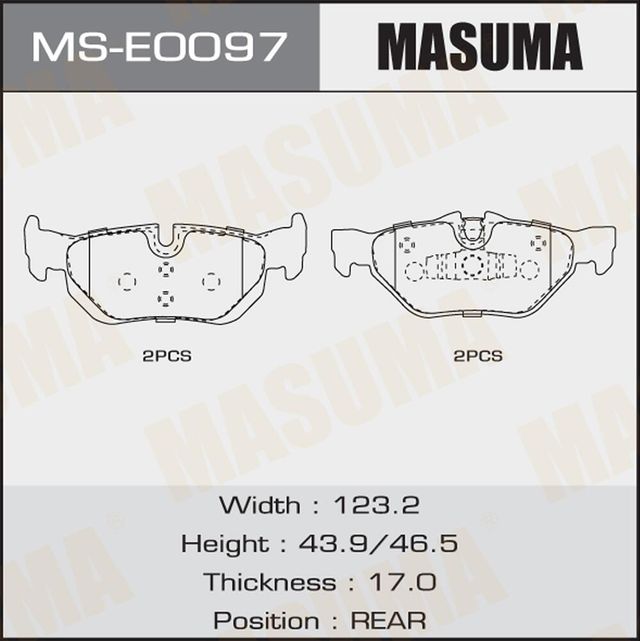 Тормозные колодки Masuma. Артикул MS-E0097