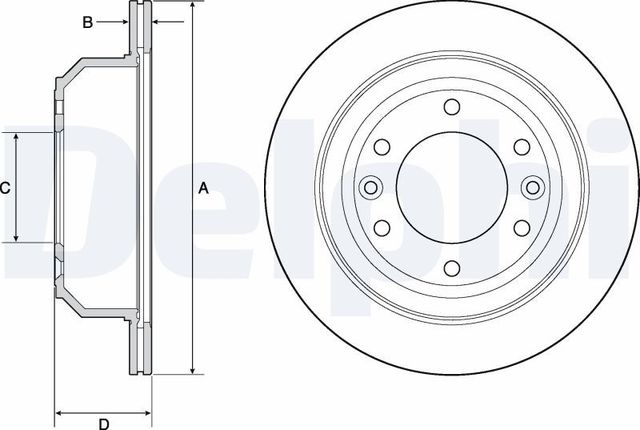 Тормозной диск Delphi задний для Hyundai H-1 II 2008-2026. Артикул BG4692C