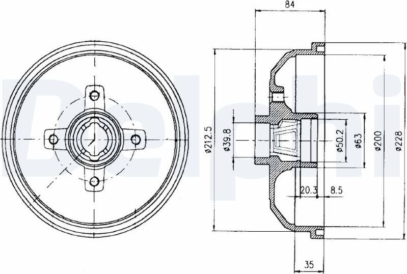 Тормозной барабан Delphi. Артикул BF293