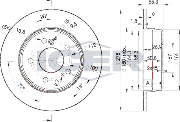 Тормозной диск Icer. Артикул 78BD0412-2
