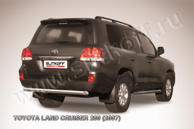 Защита Slitkoff заднего бампера d76 короткая для Toyota Land Cruiser 200 2007-2012. Артикул TLC2-023