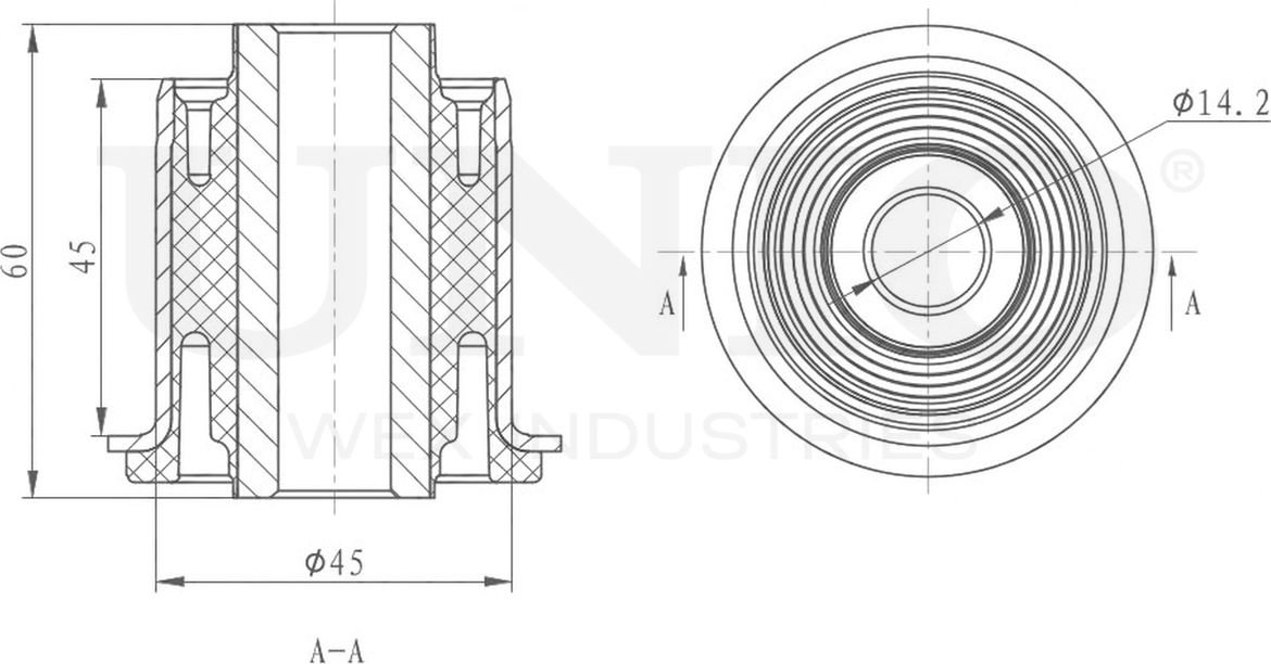 Сайлентблок поворотного кулака (Unio). Артикул RMP-20407