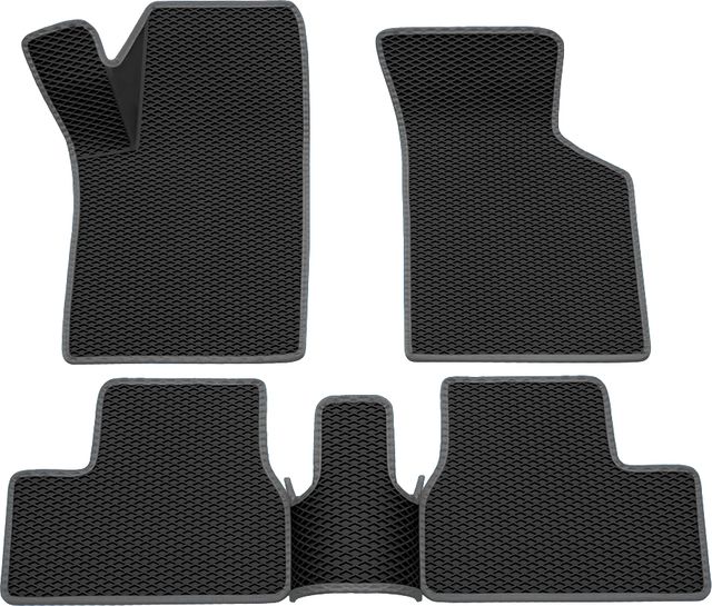 Коврики Rezkon 3D EVA Ромб резиновые для салона Datsun mi-Do 2015-2020 Серый кант. Артикул 9225040102