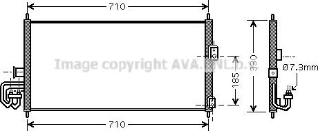Радиатор кондиционера (конденсатор) AVA для Nissan Primera P12 2002-2008. Артикул DN5201
