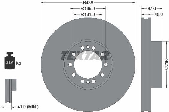Тормозной диск Textar передний для Renault Magnum 1992-2013. Артикул 93086100