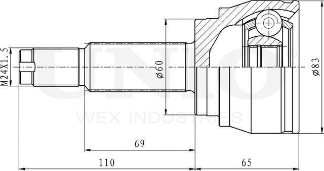 ШРУС наружный (Unio). Артикул CVJ-20282