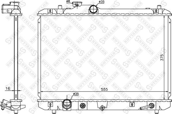 Радиатор охлаждения двигателя Stellox для Suzuki Swift III 2005-2011. Артикул 10-25460-SX
