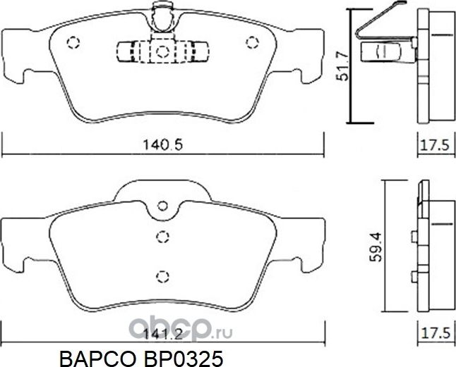 Колодки тормозные (Bapco). Артикул BP0325