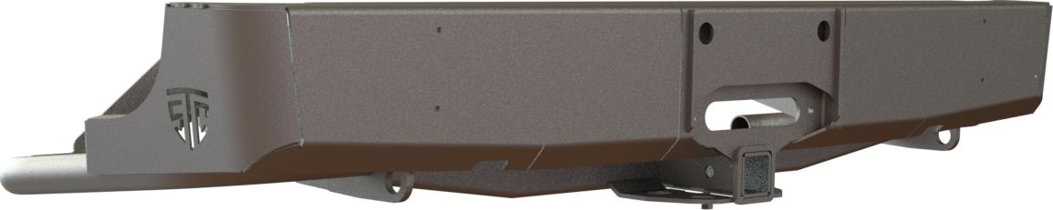 Бампер силовой STC задний для Toyota Hilux VII 2004-2015 с квадратом под фаркоп и площадкой под лебедку. Артикул STC-TH05-BR-W