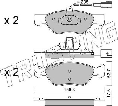 Тормозные колодки Trusting передние для Alfa Romeo 145 I 1996-2001. Артикул 084.1