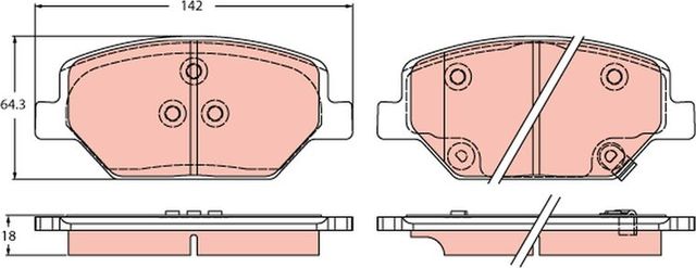 Тормозные колодки TRW передние для Opel Insignia II 2017-2026. Артикул GDB2185