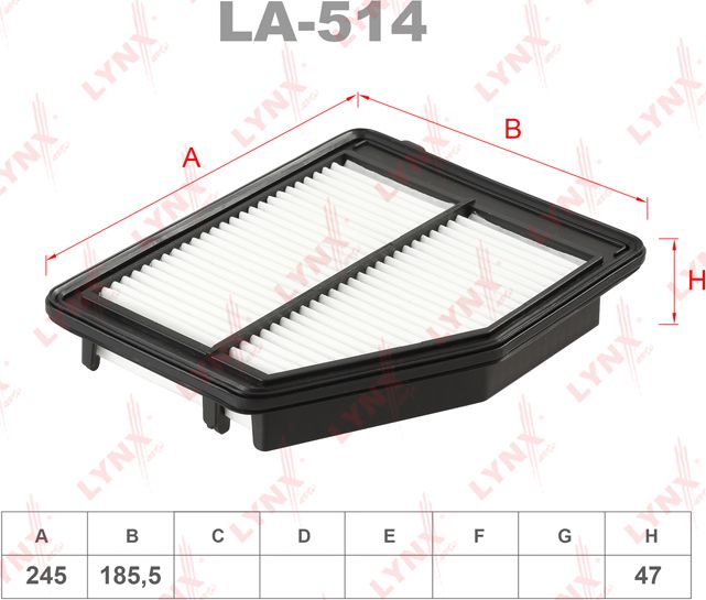 Воздушный фильтр LYNXauto. Артикул LA-514