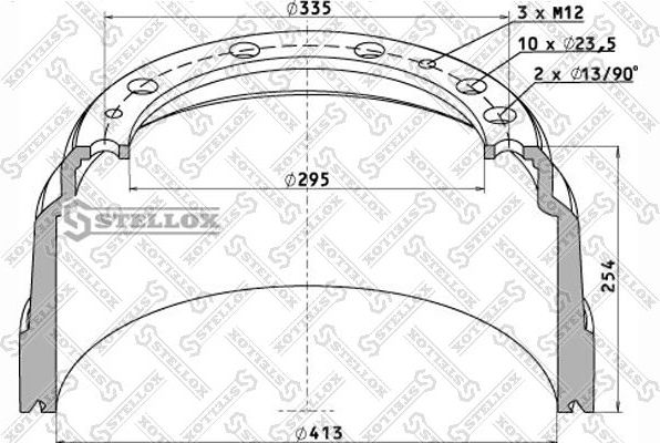 Тормозной барабан Stellox. Артикул 85-00018-SX
