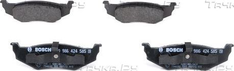 Тормозные колодки Bosch (Low-Metallic) задние для Dodge Neon II 1999-2005. Артикул 0 986 424 585